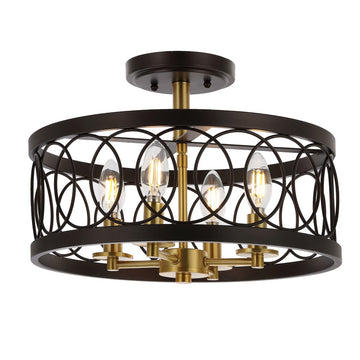 Sylvain 15.5" Metal LED Semi Flush Mount - JONATHAN Y